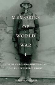 Memories of World War I : North Carolina doughboys on the Western Front  Cover Image