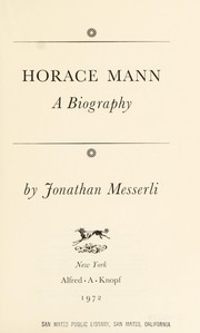 Horace Mann; a biography. Cover Image