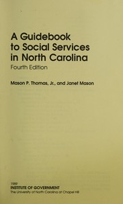 A guidebook to social services in North Carolina  Cover Image