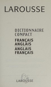 Larousse dictionnaire compact français-anglais, anglais-français  Cover Image