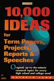 10,000 ideas for term papers, projects, reports & speeches  Cover Image