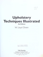 Upholstery techniques illustrated  Cover Image