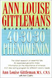 Ann Louise Gittleman's guide to the 40/30/30 phenomenon  Cover Image