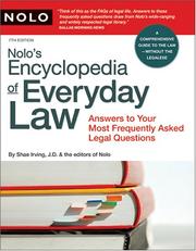 Nolo's encyclopedia of everyday law : answers to your most frequently asked legal questions  Cover Image