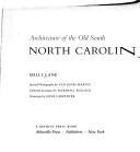 Architecture of the Old South : North Carolina  Cover Image