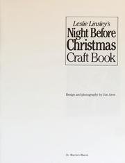 Leslie Linsley's Night before ChristmaS CRAFT BOOK ; design and photography by Jon Aron. Cover Image