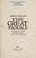 Go to record The Great Trouble : a mystery of London, the blue death, a...