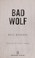 Go to record Bad wolf : [a novel]